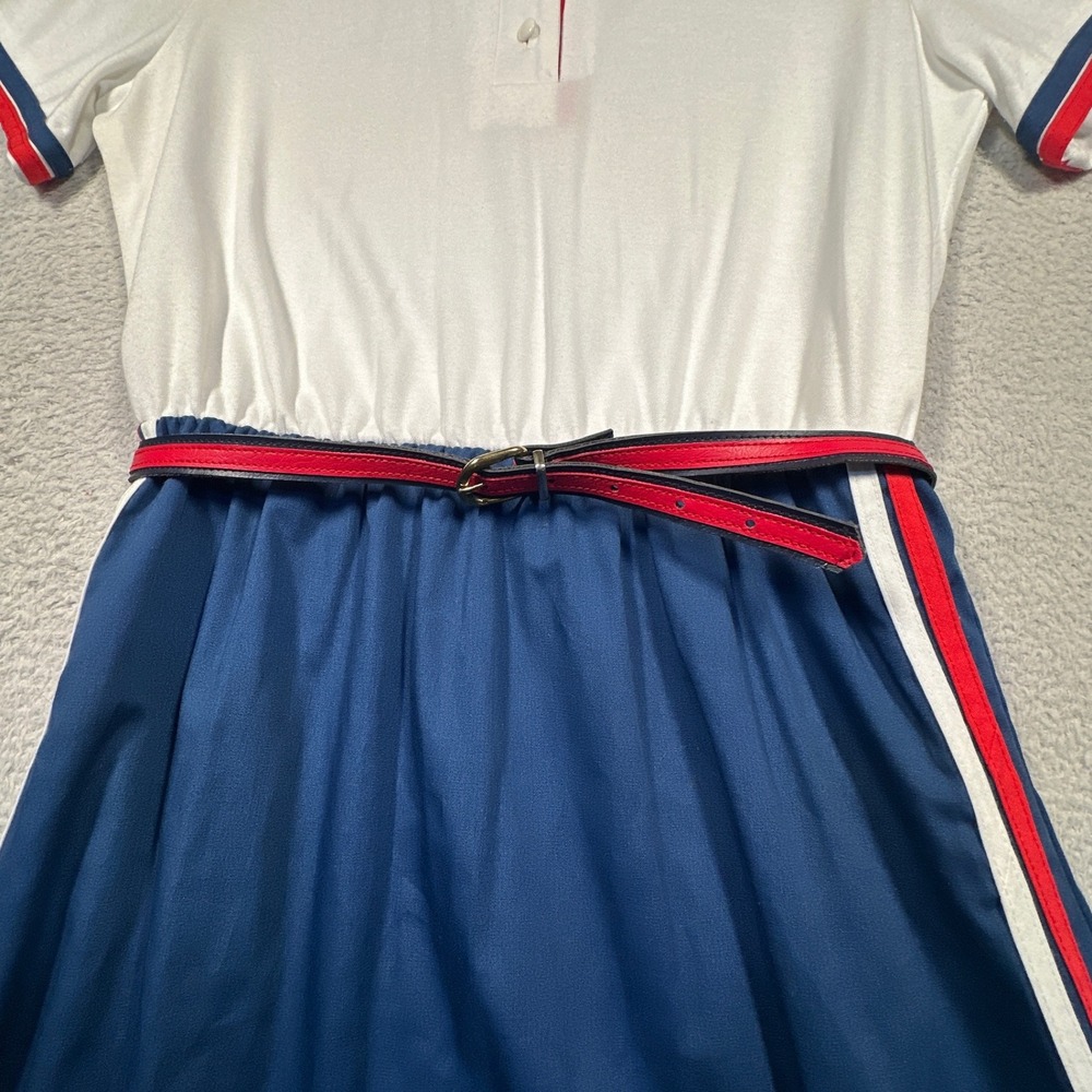 Sears The Sportdress Dress Women 11/12 Blue White Red 70s Vintage Union Made USA - Picture 7 of 11